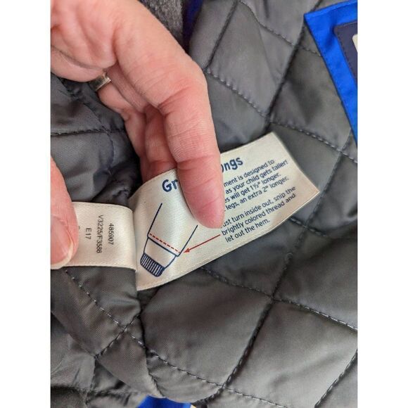 Lands’ End Boy Cobalt Blue Hooded Long Sleeve Parka Coat Size Medium - Picture 7 of 8